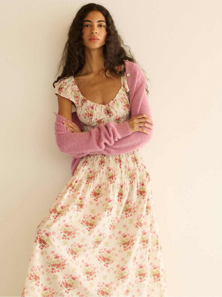 Doen Quinette Dress -- Ivory Lantana Floral